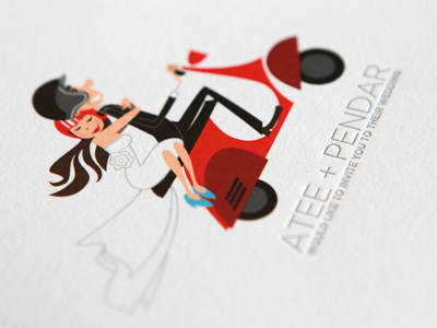 Wedding Card card vespa wedding