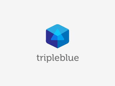 3blue concept blue cube identity logo triangle