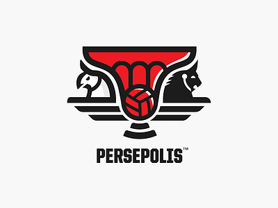 Persepolis logo branding football griffins iran logo persian redesign soccer team