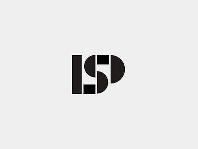 ISP black brand geometric i letters logo minimal p s simple type typography