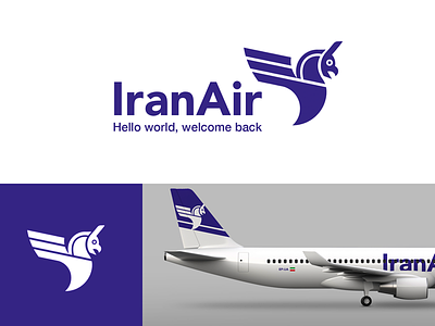 Iran Air airline airplane aviation branding branding agency flat griffin iran iran air logo monochrome persepolis plane redesign sans serif