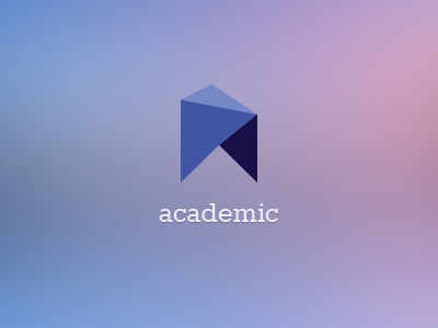 Academic a academic angular blue branding ribbon triangle