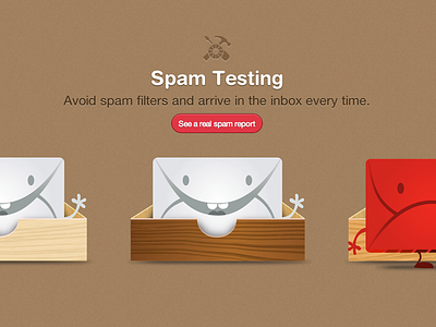 Spam Testing characters email envelope homepage illustration inbox landing page letter mail wood wood texture