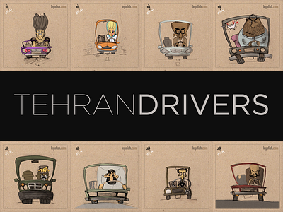 Tehran Drivers cars drawing drivers driving illustration mercedes people suv tehran