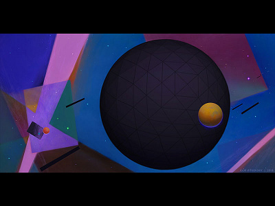 Space Suprematism Scene 1 abstract art artistmef circle concept art fantasy geometry igor vitkovskiy illustration photoshop space surreal surrealism