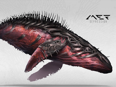 Red Whale agressive art clean concept art cyberpunk dark design igor vitkovskiy illustration project sci fi whale