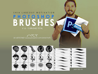 Free Shia LaBeouf Motivation Photoshop Brushes