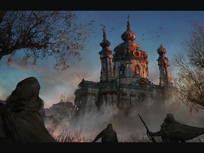 Kiev Destroyed 2 apocalypse art city concept art destroyed digital future illustration kiev matte painting postapocaliptic