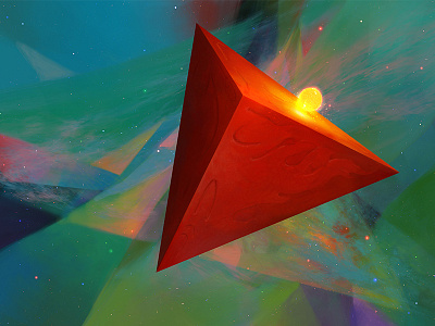 Ignis art artistmef concept art design fantasy fire ignis igor vitkovskiy space surreal tetrahedron wallpaper