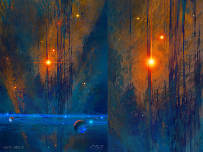 Sea Nebula art artist artistmef cosmos flare igor vitkovskiy illustration nebula sea space star sun