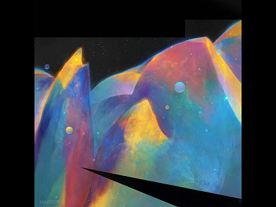 Space Mountains abstract art artist colorful cosmos igor vitkovskiy illustration mountains nebula space star surreal