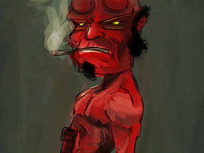 Hellboy cartoon hellboy sketch