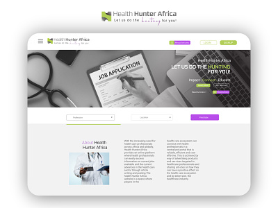 Health Hunter Africa health app user interface design ux design