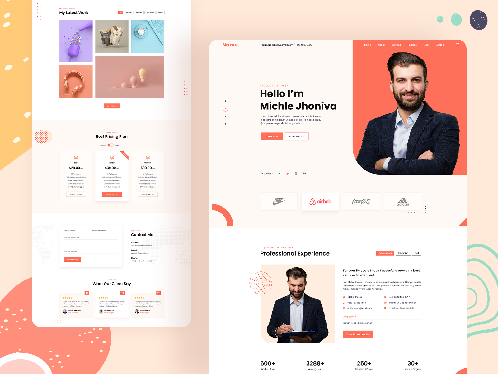 Creative Portfolio Website Design Landing Page Light Version By Md Shamim Hossain On Dribbble