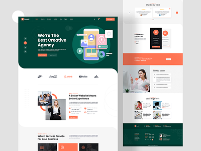 Digital Agency Website Design agency website branding clean ui creative agency digital agency header exploration homepage design illustration landing page design popular shot portfolio website trendy ui uidesign ux ux design web template website design