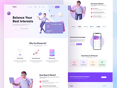 Online Payment Landing Page UI Exploration💳💳 3d illustration banking app banking website clean ui credit card ecommerce shop header exploration homepage design landing landing page landing page design landingpage payment popular shot ui ui design ux ux design website website design