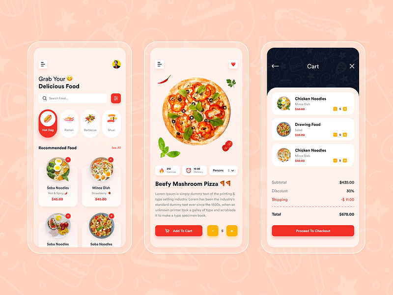 Food Mobile App UX UI Design 🍔🍕 by Md Shamim Hossain on Dribbble