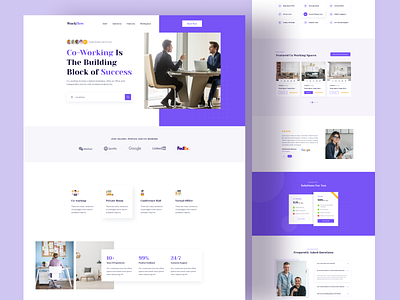 Co-Working Space Landing Page🏢 agency agency website business clean co working co working space header exploration homepage landing page landing page design landingpage minimal mobile ui online course online shop travel trend 2021 website website design website landing page
