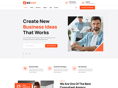 Bizsam - Business Consultant Landing Page by Md Shamim Hossain for ...