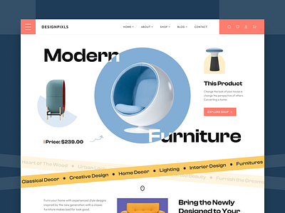 Furniture Shop Website Landing Page Design