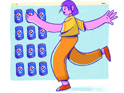 Pepsi online 2d blue character characterdesign design ecommerce happy illustration ipadpro people pepsi procreate