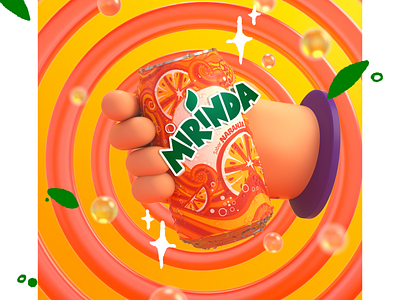 Toma una mirinda 3d c4d character cinema design illustration mirinda naranja octane refresco soda