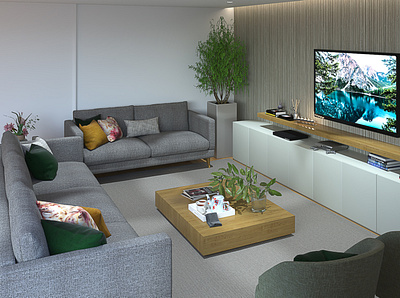 Project Tv Room 3d max 3d model 3d render design photoshop vray