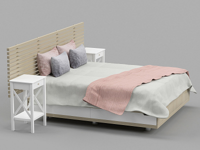 wood bed 3d 3d max 3d model design photoshop render vray