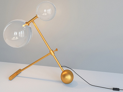 Table Lamp Gold 3d max 3d model design photoshop render