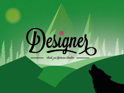 Design Of Thanks adobe illustrator design designer dribbbble dribbble forest illustration monochrome motived thank you wolf