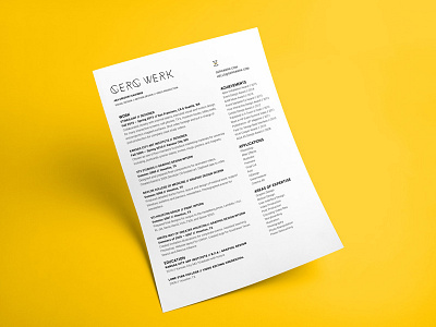 gergwerk resume branding design layout logo typography