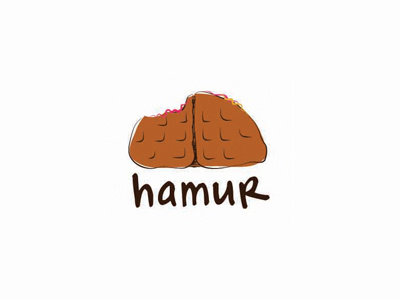 Hamur cafe food logo waffle