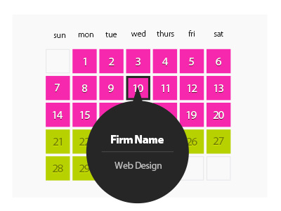 Calendar calendar date neon pink web web design
