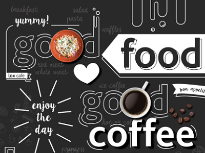 Wall Design art coffee concept design food lox lox cafe typography wall wall art wall design