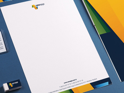 Navapp Branding - Letterhead branding business card colorful dynamics identity logo n navapp