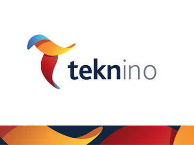 Teknino clean colorful design inovation logo soft tech technology
