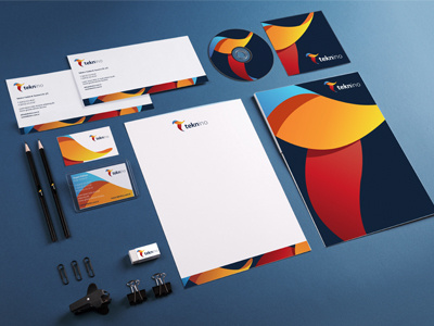 Teknino Branding branding card cd clean colorful design envelope inovation logo paper tech technology