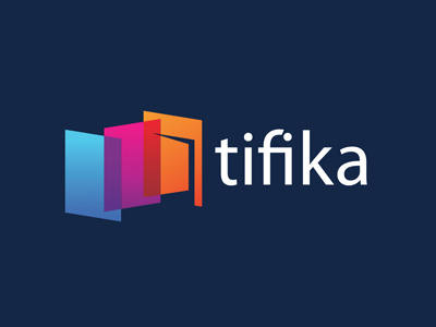 Tifika Logo - V2 blue certificate door education logo open orange pink rise stairs