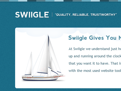 Swiigle Homepage blue boat gray host swiigle