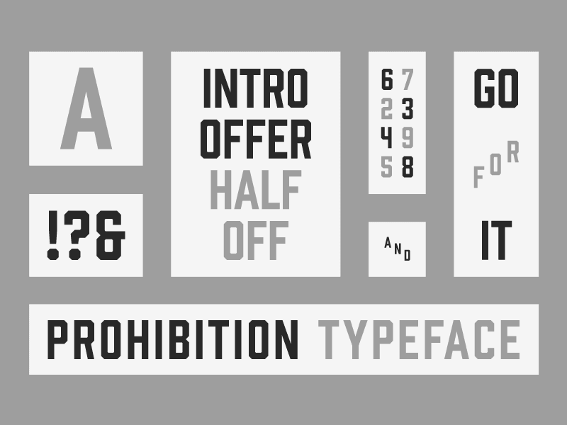 Prohibition Typeface font glyphs letterforms prohibition sans sans serif type typeface typography vintage wpa