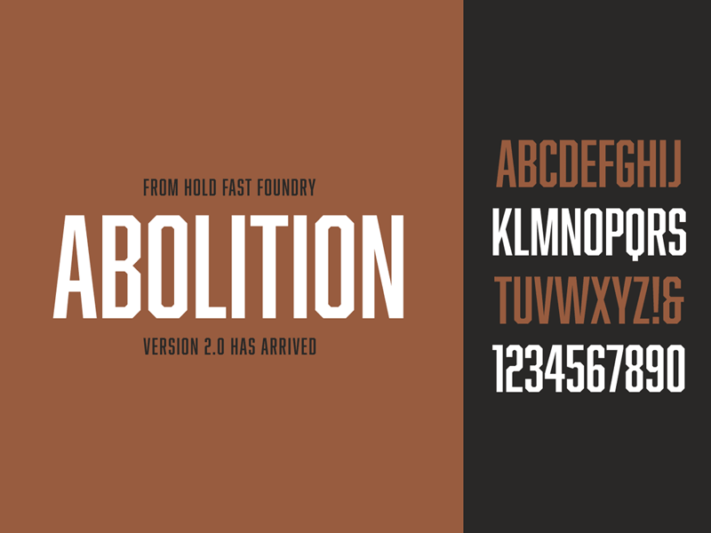 Abolition Version 2.0 abolition condensed industrial type type design