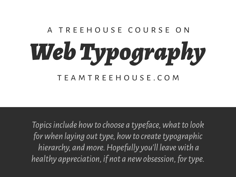 Web Typography Course treehouse course learning web web typography typography lessons