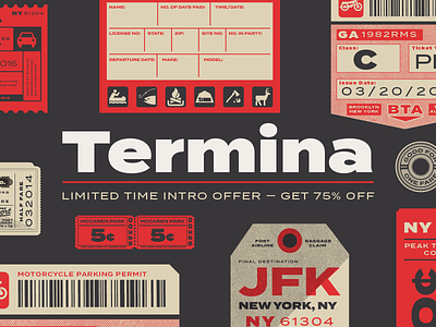 Termina Typeface extended logotype sans type type design