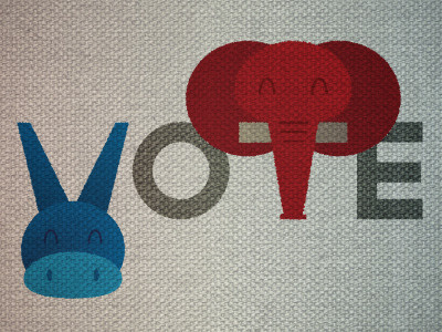 AIGA "Get Out the Vote" Poster aiga character design donkey election elephant poster vote
