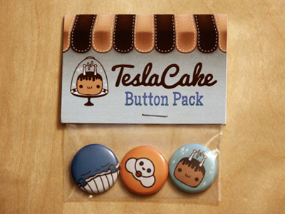 TeslaCake Button Pack buttons cake cloud planet teslacake