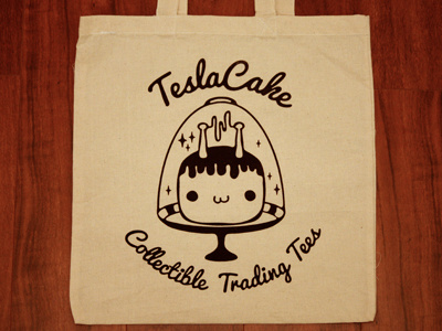 TeslaCake Tote Bags cake character cute design teslacake tote