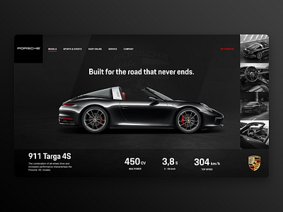 Porsche 911 Targa 4S Tribute car creative design interaction design interface ui ux ux design web webdesign website website design