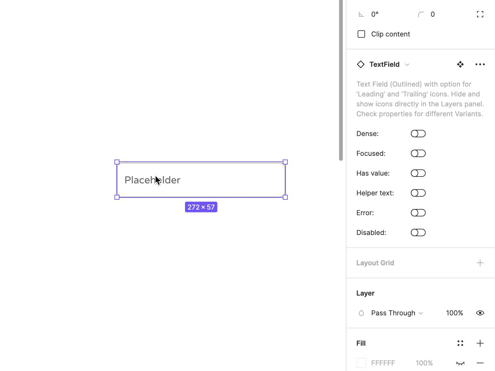 Text field with variants in Figma