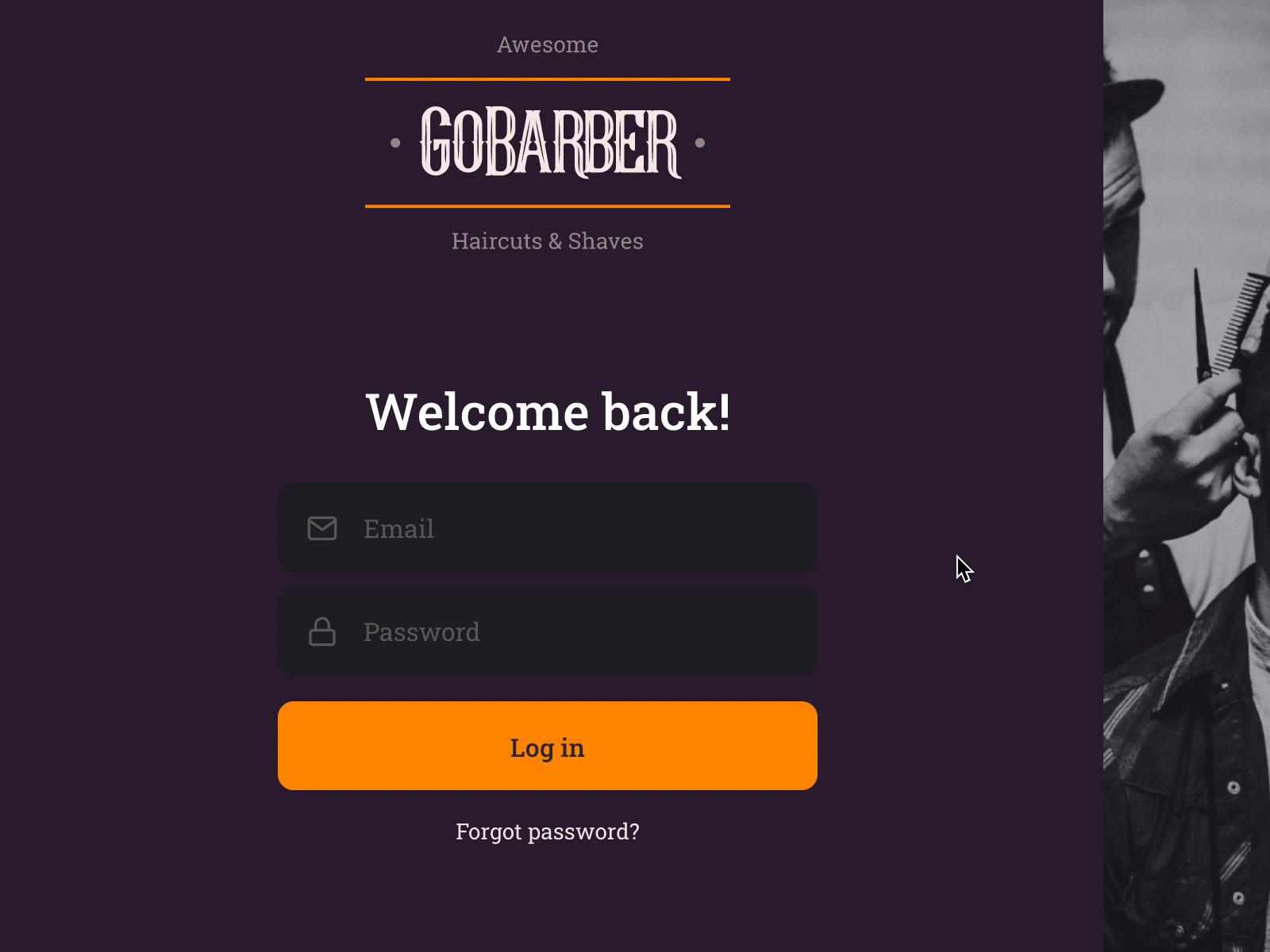 GoBarber login form with validation by Renan Castro on Dribbble