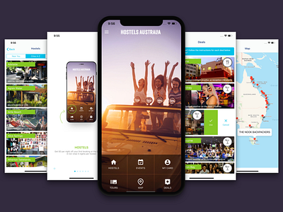 Hostels Australia app app mobile app design ui